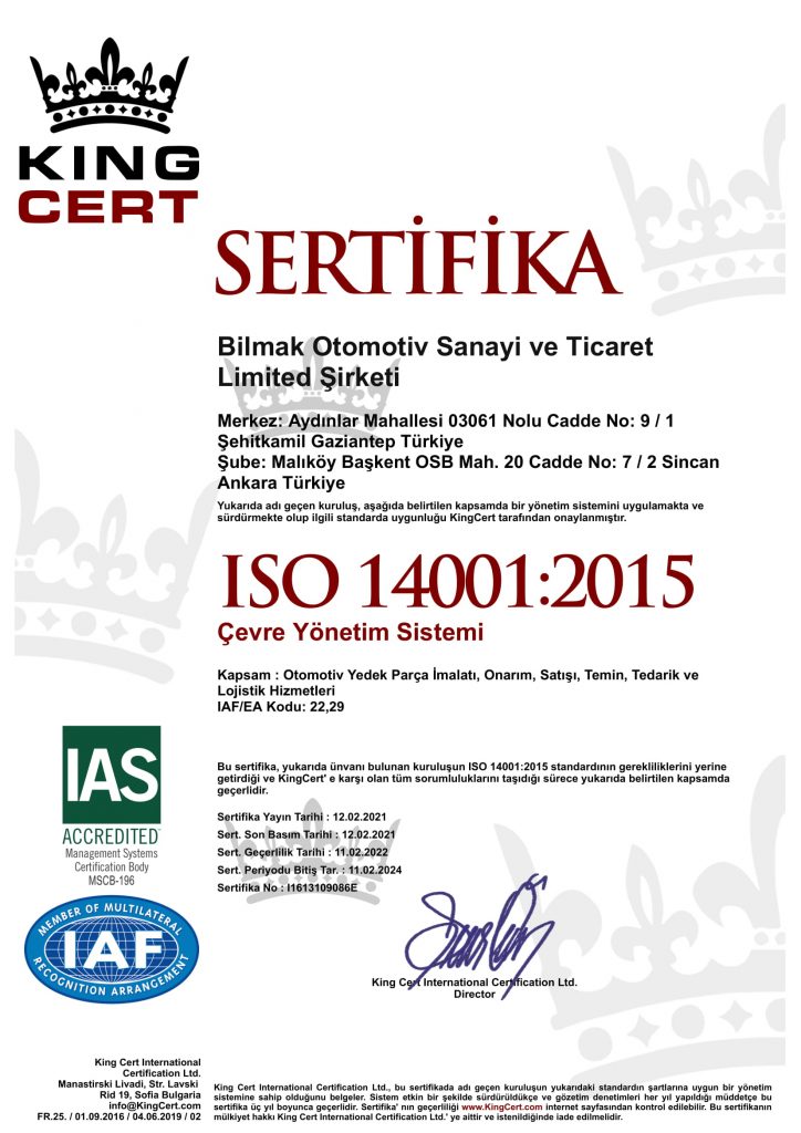 Bilmak-Otomotiv-14001-2021