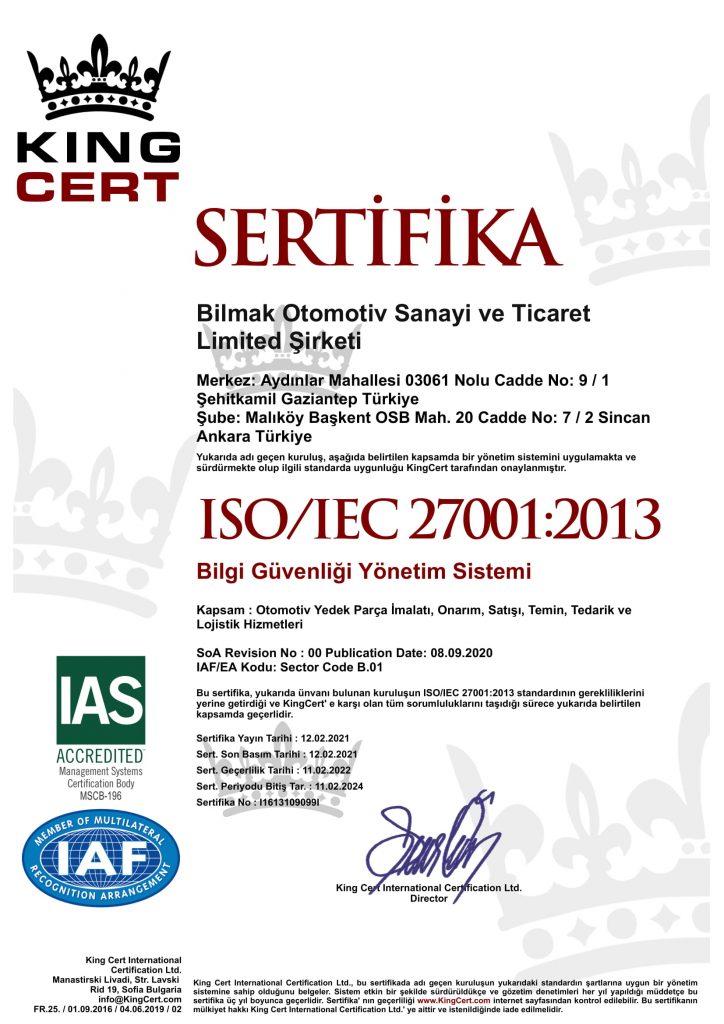 Bilmak-Otomotiv-27001-2021
