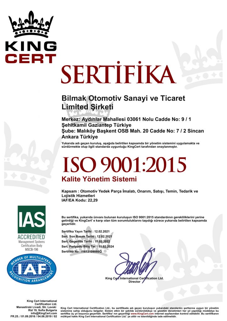 Bilmak-Otomotiv-9001-2021